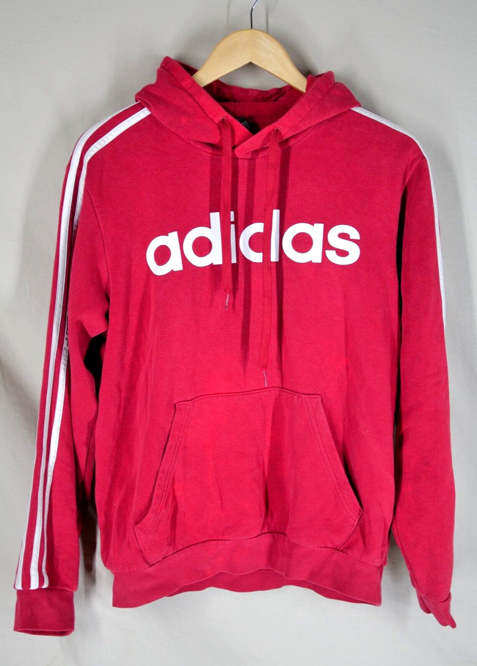 adidas Essentials 3-Stripes Regular Fit Training Fleece Hoodie Active Red Medium